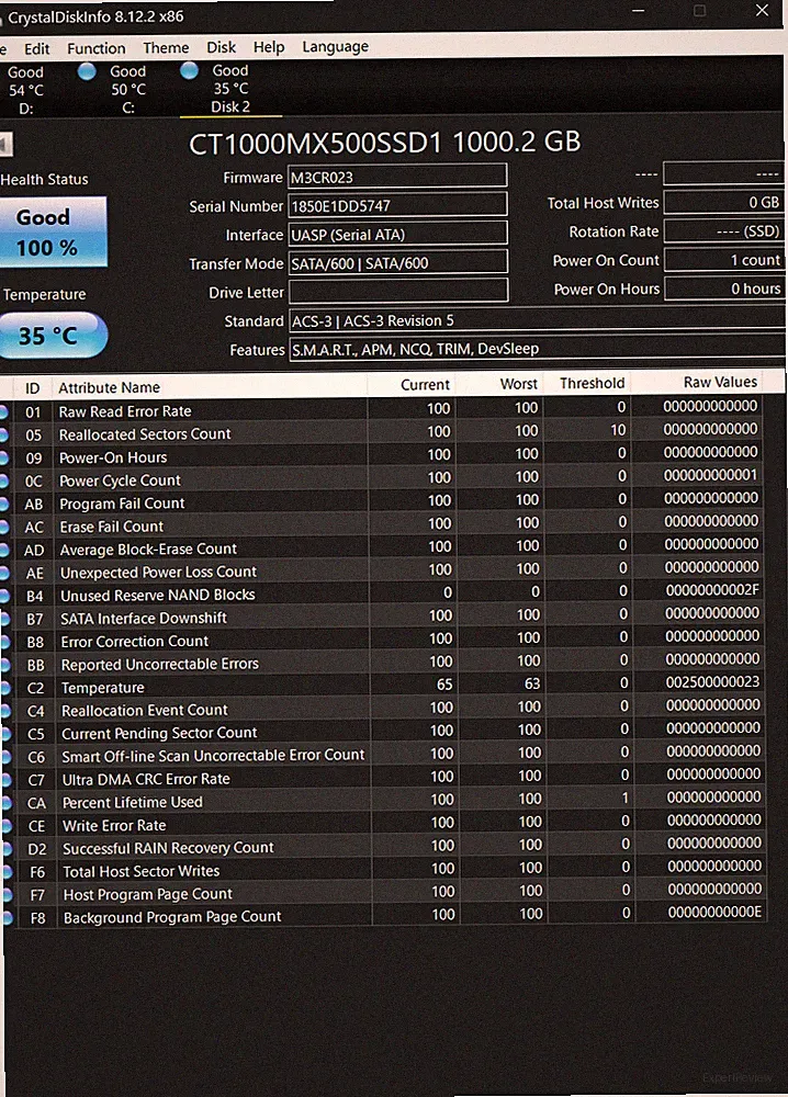 Crucial MX500 1TB 2.5" SATA SSD CT1000MX500SSD1 - open box