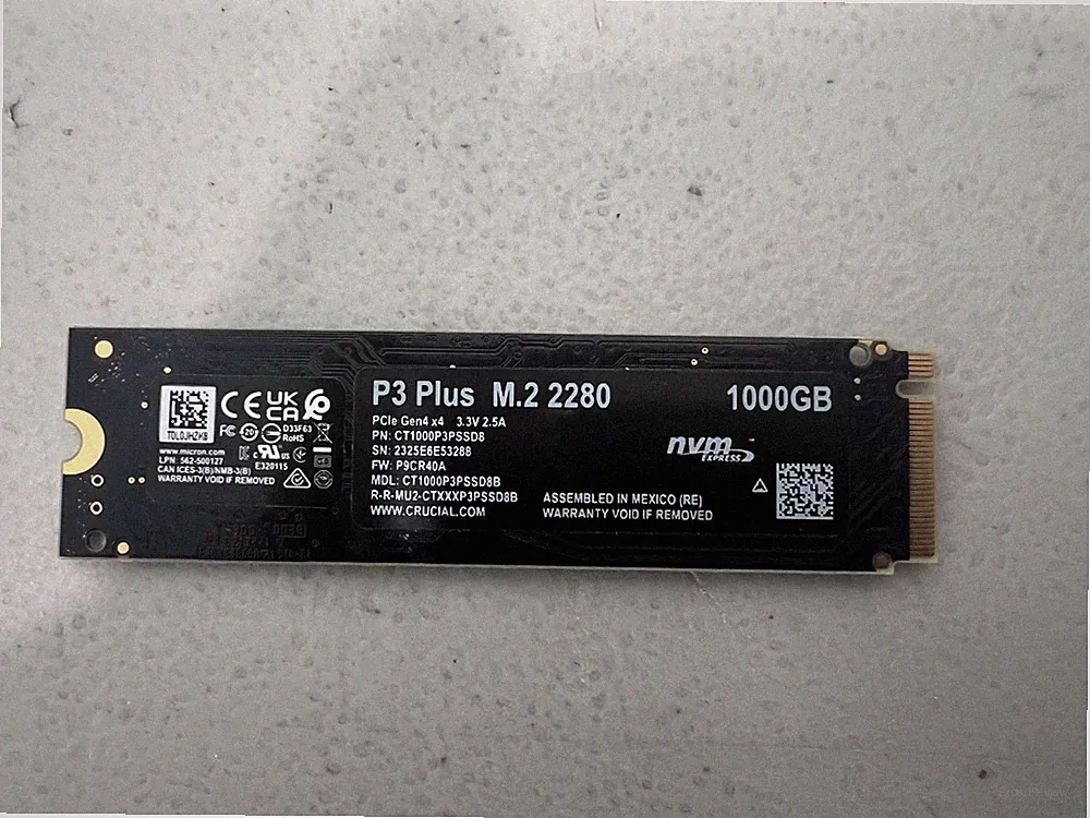 Crucial P3 Plus 1TB CT1000P3SSD8 M.2 NVMe SSD 2280 PCIe Gen 4x4 Up to 5,000MB/s
